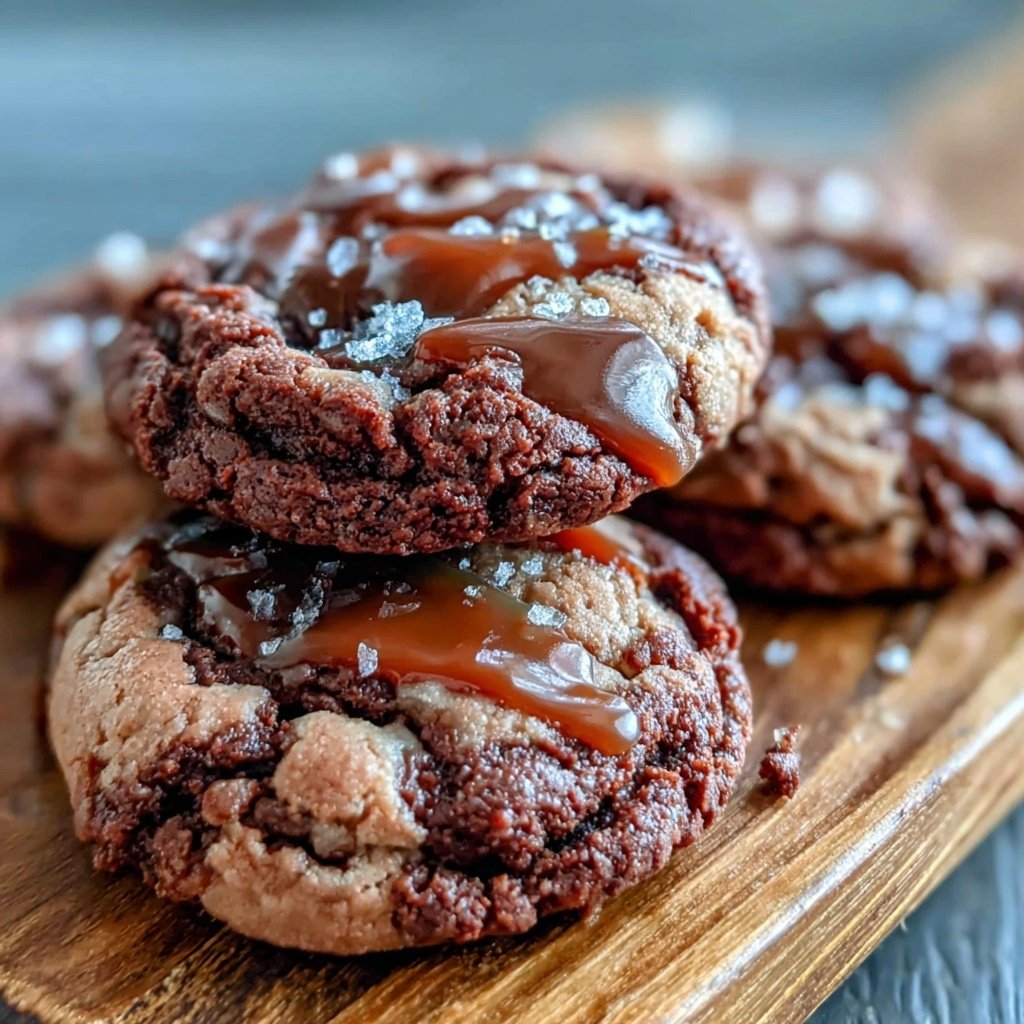 Brownie Mix Caramel Swirl Cookies