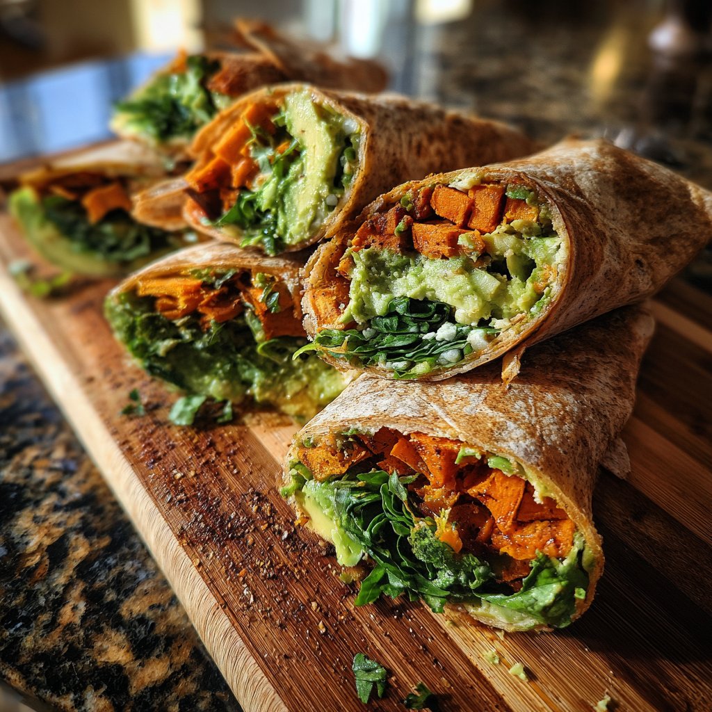 Healthy Lunch Roasted Sweet Potato Wraps