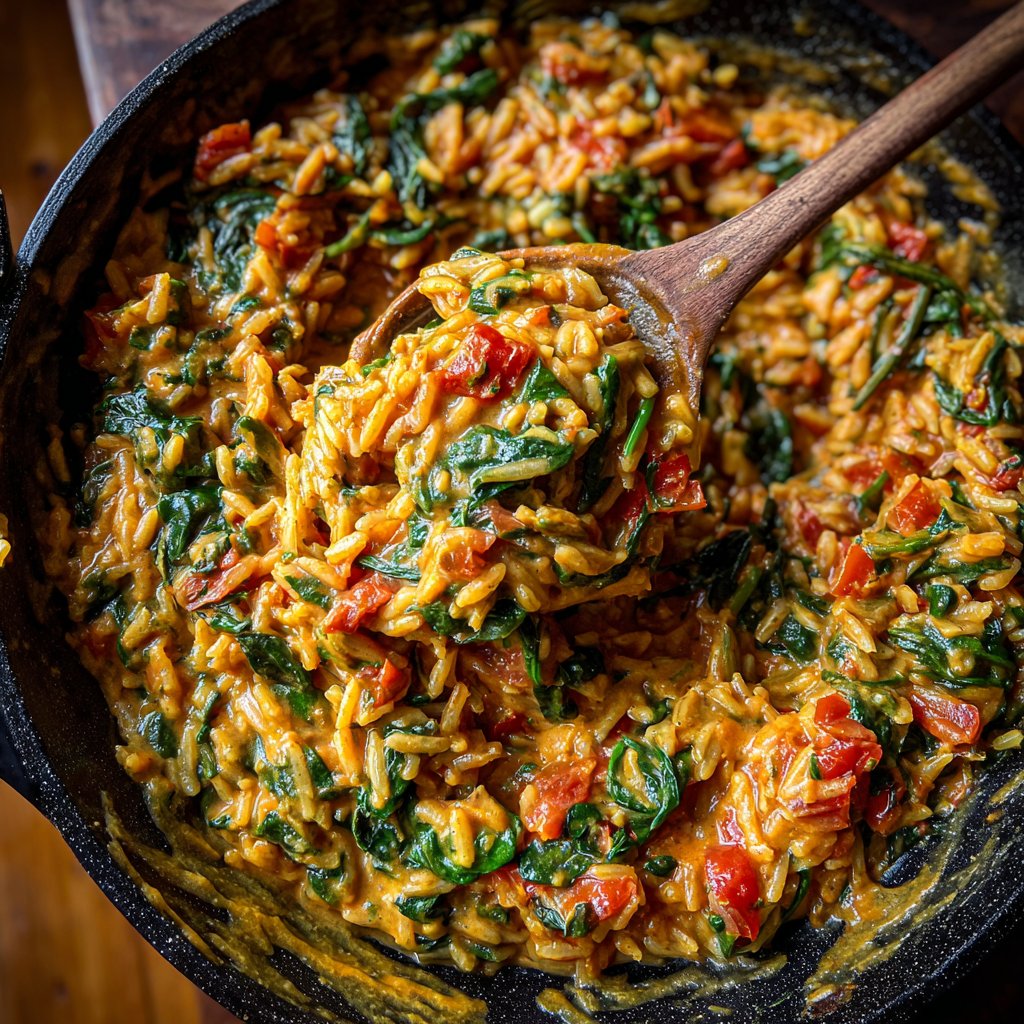 Creamy Spinach Tomato Rice