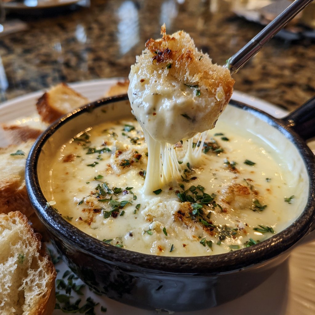 Fondue with Mild Blue Cheese