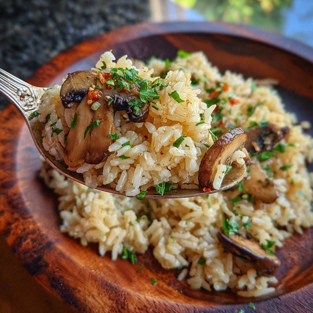 Creamy Mushroom Garlic Rice