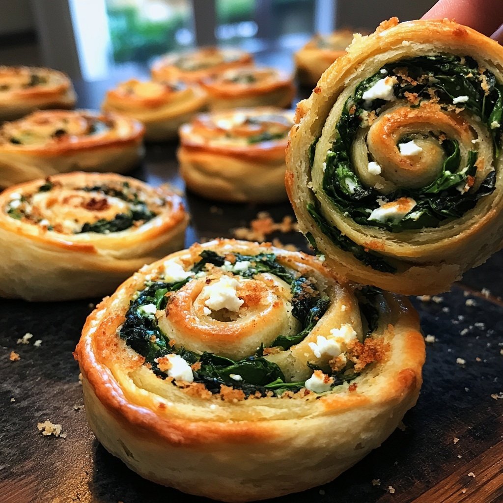 Spinach and Feta Pinwheels, gluten-free