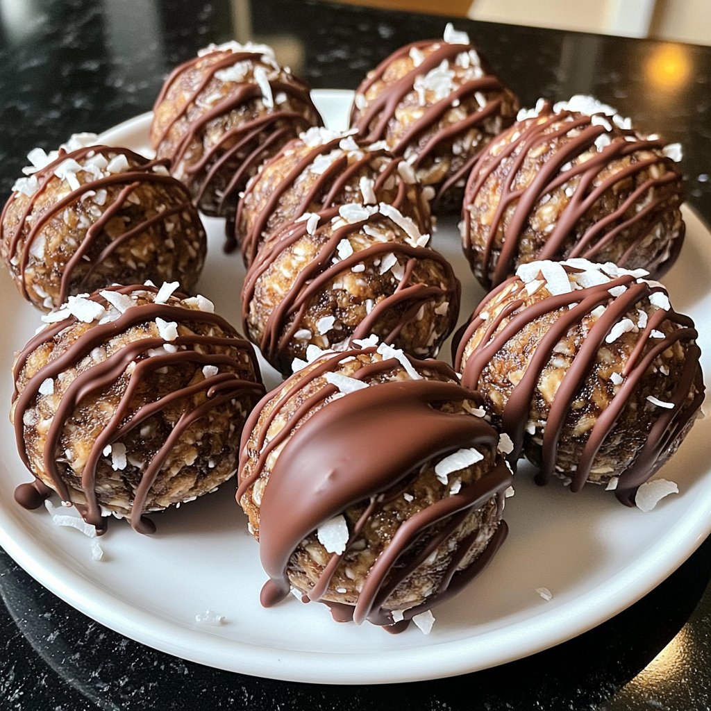 Protein Balls with Chocolate Drizzle