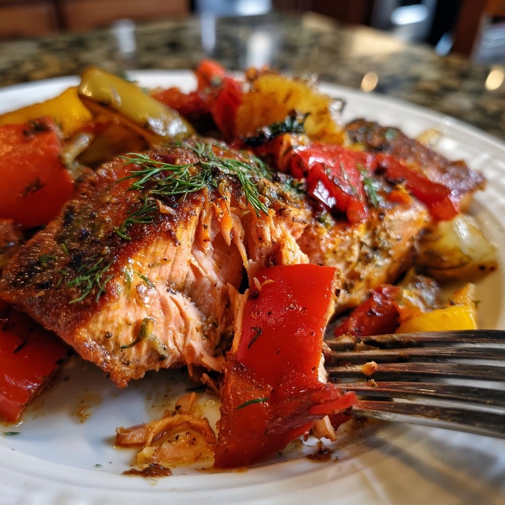 One Pan Salmon With Vegetables