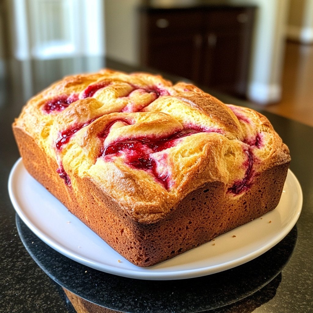 Raspberry Swirl Brioche Loaf Recipe for Breakfast or Dessert