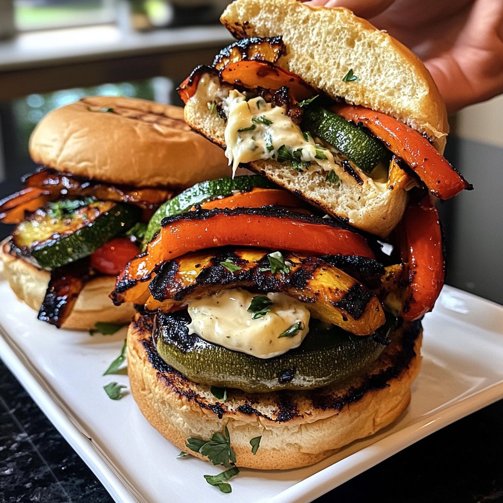 Sliders with Grilled Vegetables