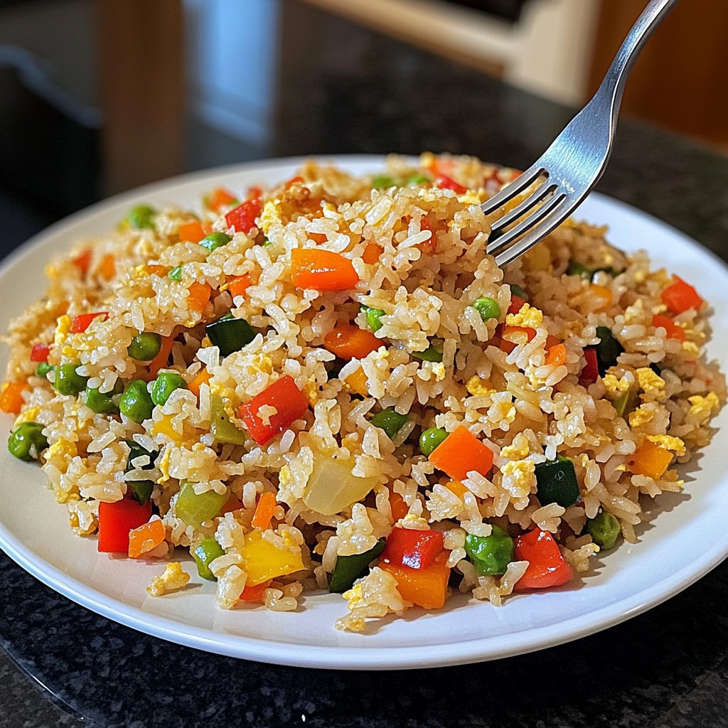 Simple Veggie Fried Rice Lunch