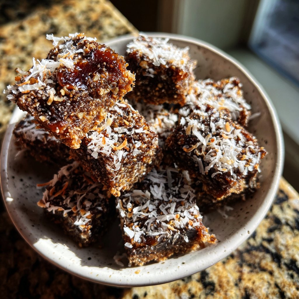 Chocolate Coconut Date Squares