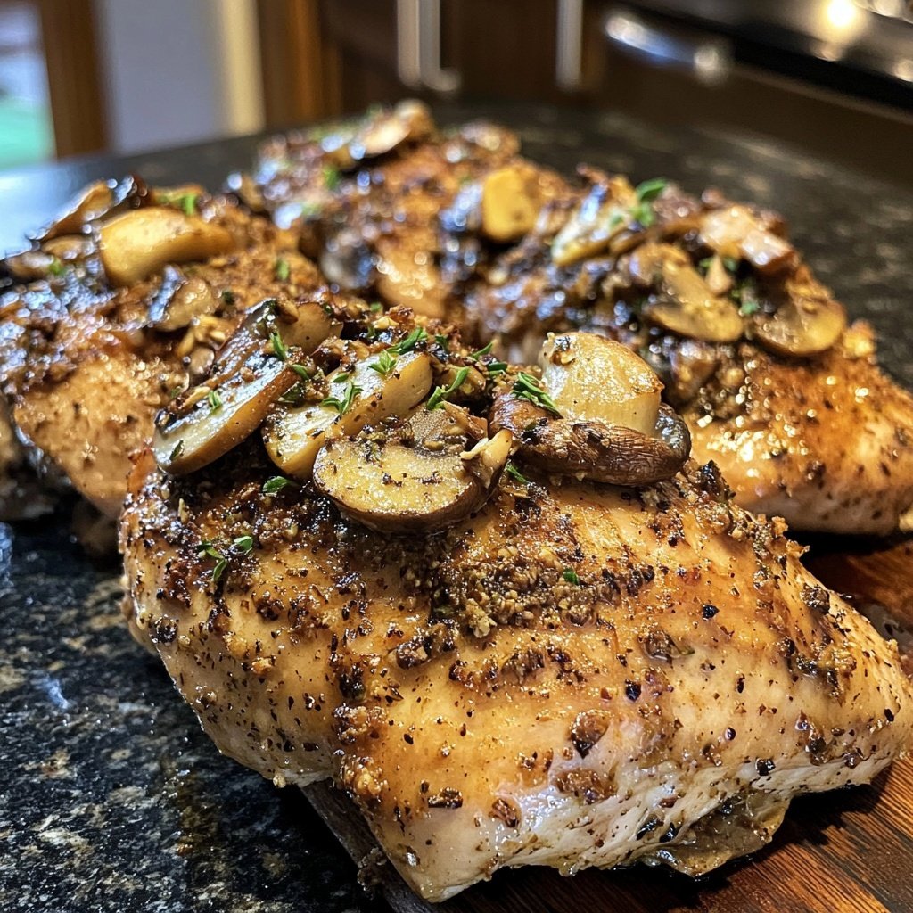 Healthy Crockpot Chicken with Mushrooms