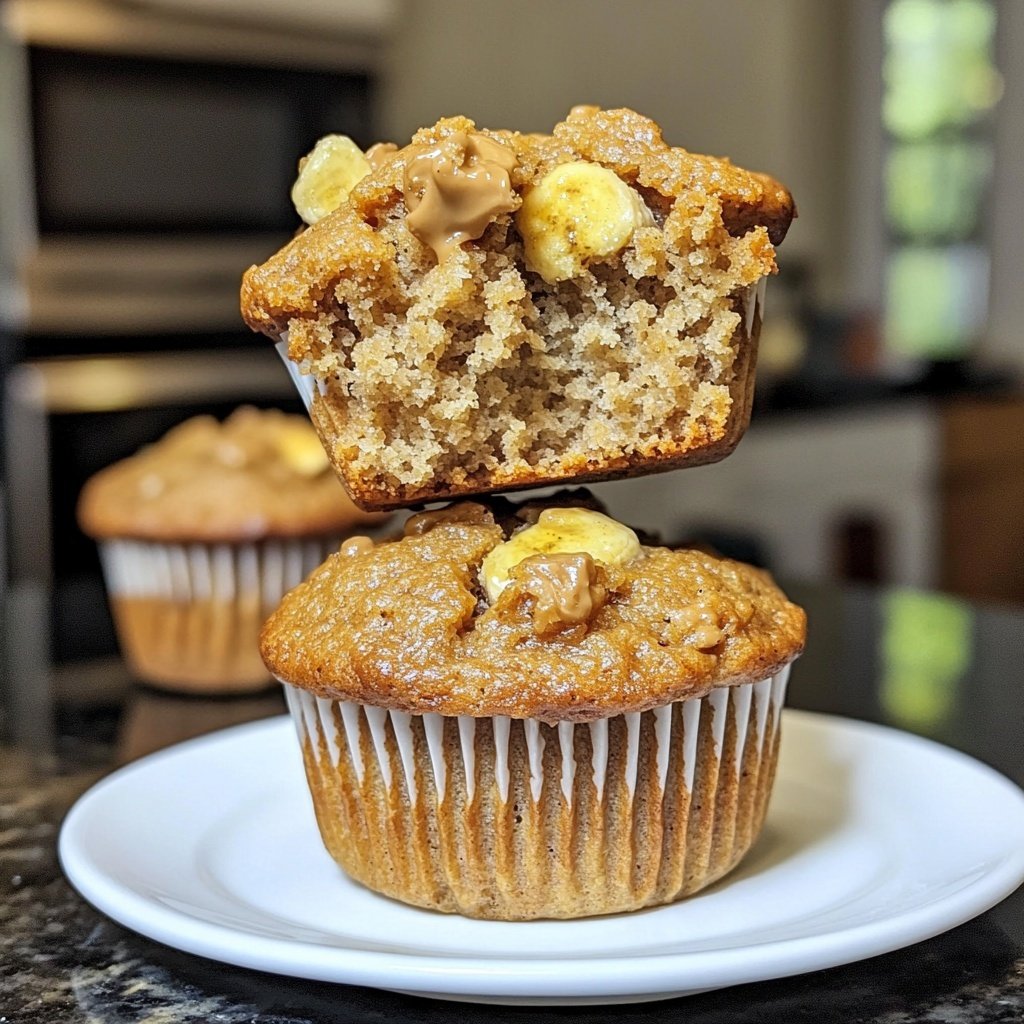 Healthy Peanut Butter Banana Muffins