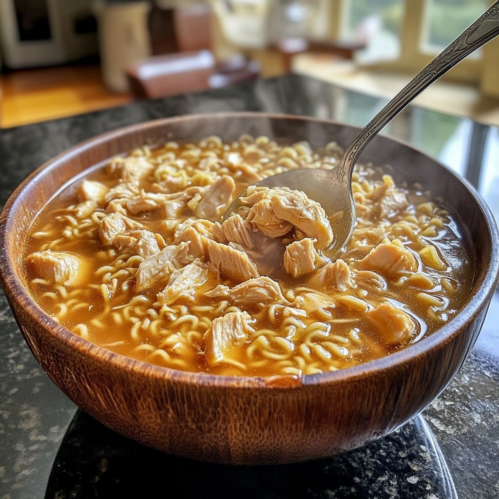 Set-It-and-Forget-It Slow Cooker Chicken Ramen-Inspired Soup